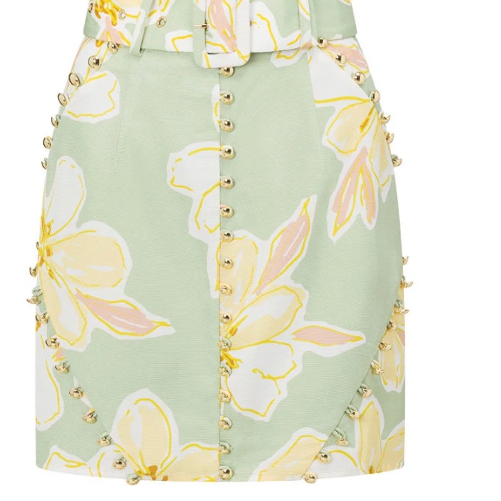 Sabo Skirt Rennes Mint Floral Pencil Skirt